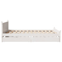 Produktbild för Sängram utan madrass vit 120x200 cm massiv furu