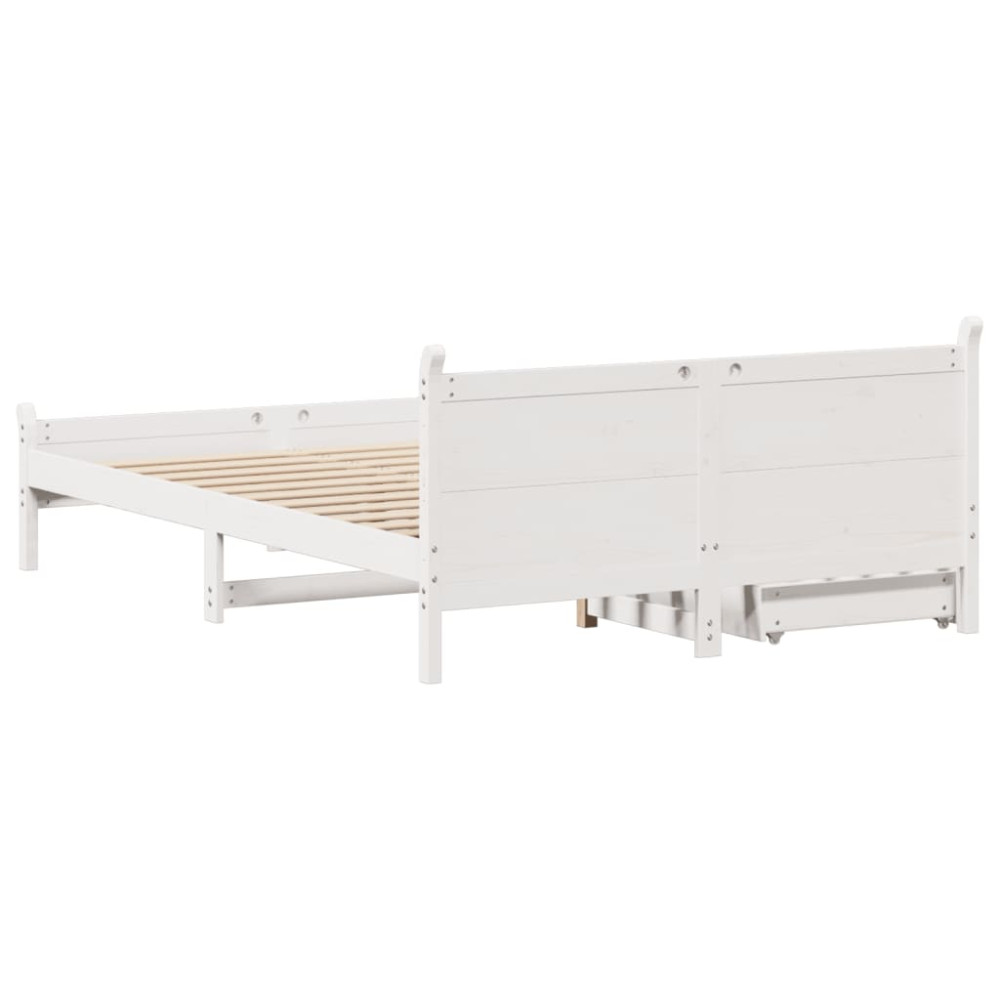 Produktbild för Sängram utan madrass vit 120x200 cm massiv furu