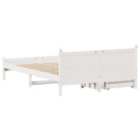 Produktbild för Sängram utan madrass vit 120x200 cm massiv furu