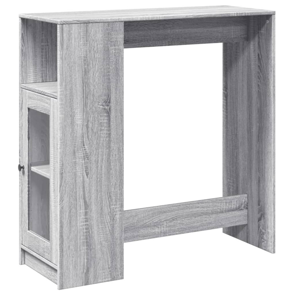 Produktbild för Barbord med ställ grå sonoma-ek 101x40x103,5 cm konstruerat trä