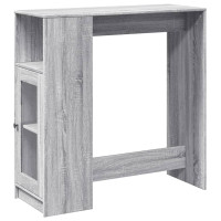 Produktbild för Barbord med ställ grå sonoma-ek 101x40x103,5 cm konstruerat trä