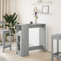 Produktbild för Barbord med ställ grå sonoma-ek 101x40x103,5 cm konstruerat trä