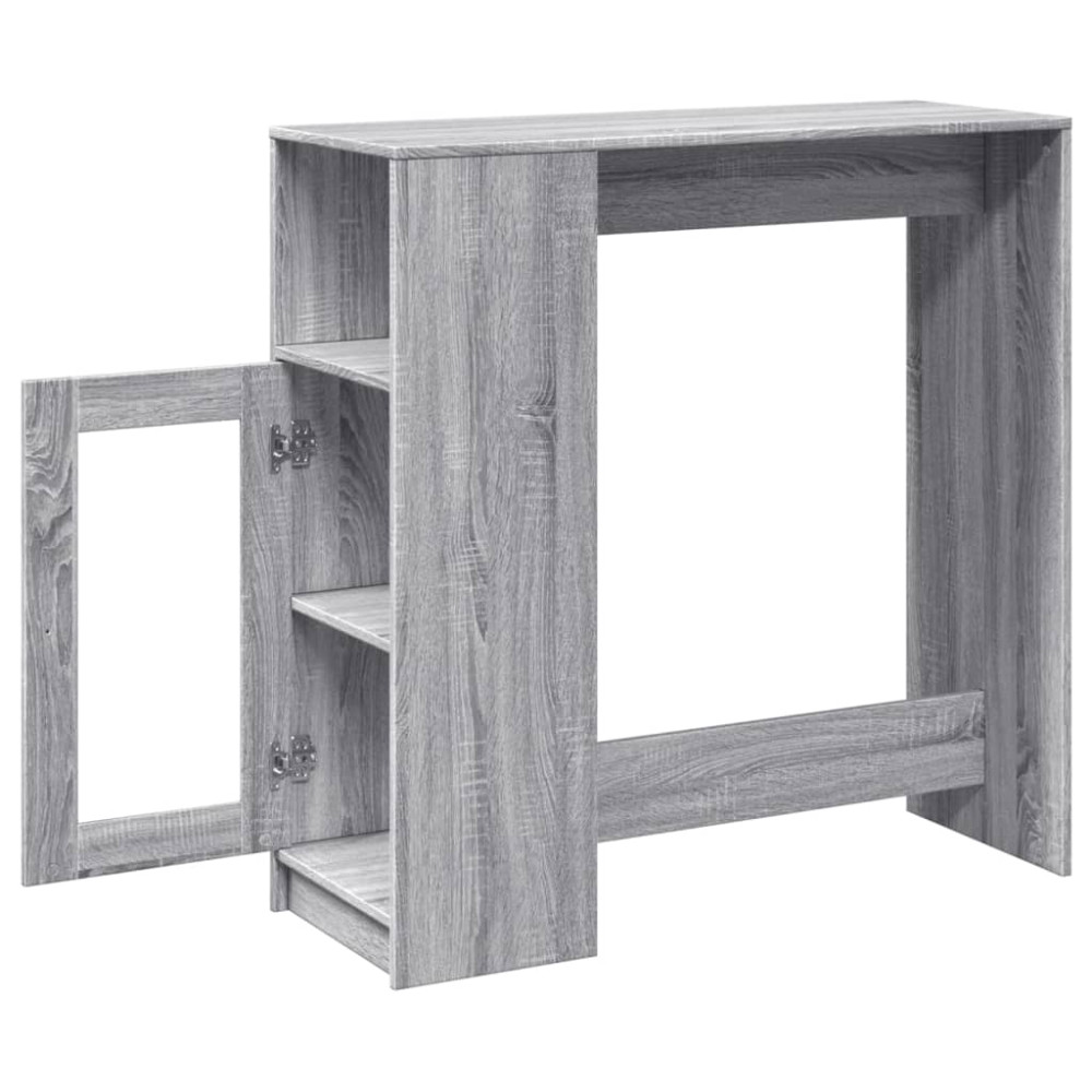 Produktbild för Barbord med ställ grå sonoma-ek 101x40x103,5 cm konstruerat trä