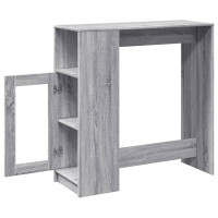 Produktbild för Barbord med ställ grå sonoma-ek 101x40x103,5 cm konstruerat trä