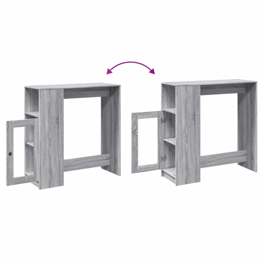 Produktbild för Barbord med ställ grå sonoma-ek 101x40x103,5 cm konstruerat trä