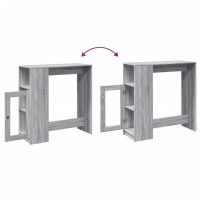 Produktbild för Barbord med ställ grå sonoma-ek 101x40x103,5 cm konstruerat trä