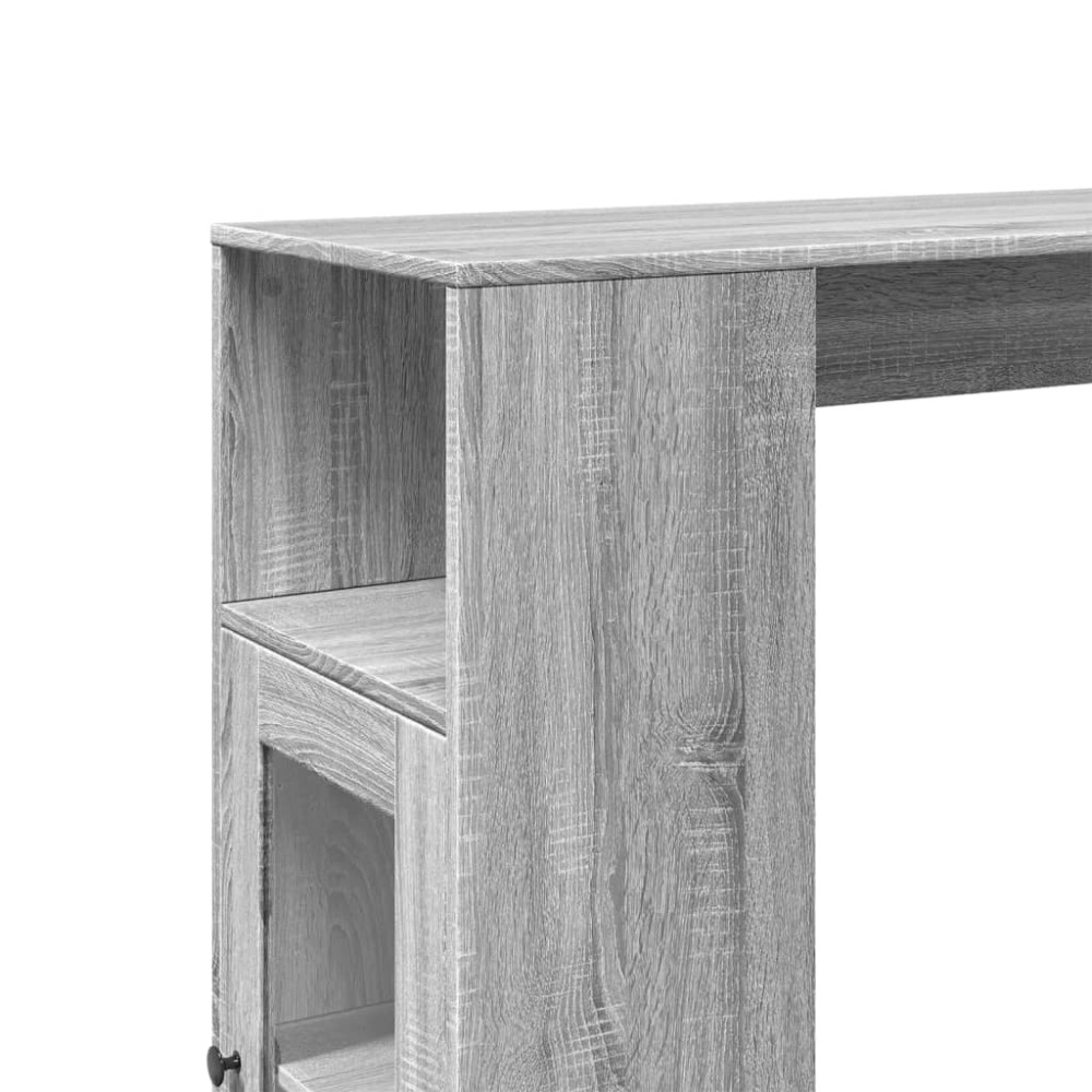 Produktbild för Barbord med ställ grå sonoma-ek 101x40x103,5 cm konstruerat trä