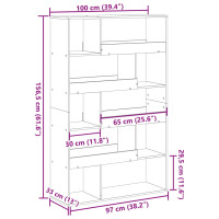 Produktbild för Rumsavdelare brun ek 100x33x156,5 cm konstruerat trä