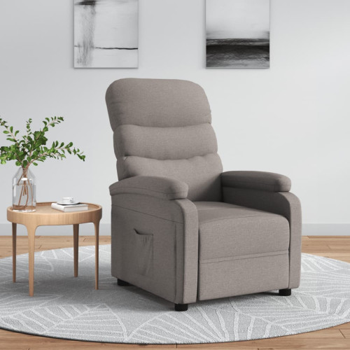 vidaXL Reclinerfåtölj taupe tyg