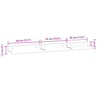 Produktbild för Vägghyllor 3 st silver rostfritt stål