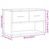 Produktbild för Tv-bänk brun ek 60x31x39,5 cm konstruerat trä och metall