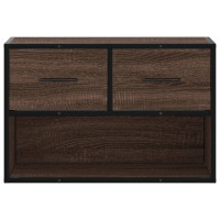 Produktbild för Tv-bänk brun ek 60x31x39,5 cm konstruerat trä och metall