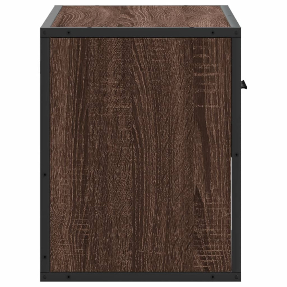 Produktbild för Tv-bänk brun ek 60x31x39,5 cm konstruerat trä och metall