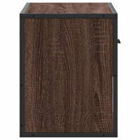 Produktbild för Tv-bänk brun ek 60x31x39,5 cm konstruerat trä och metall
