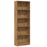 Produktbild för Bokhylla hantverksmässig ek 60x24x176 cm konstruerat trä