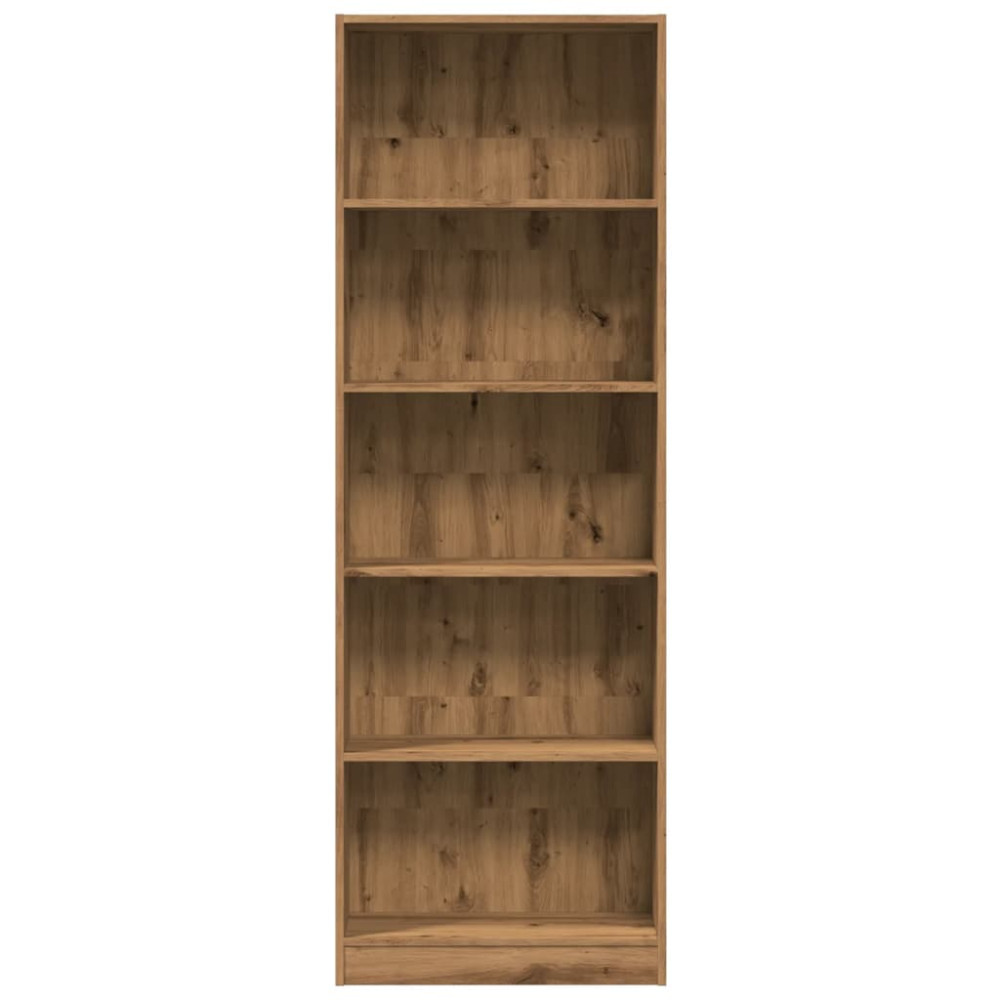 Produktbild för Bokhylla hantverksmässig ek 60x24x176 cm konstruerat trä