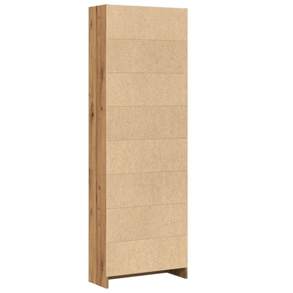 Produktbild för Bokhylla hantverksmässig ek 60x24x176 cm konstruerat trä