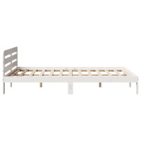 Produktbild för Sängram utan madrass vit 135x190 cm massiv furu