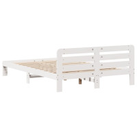 Produktbild för Sängram utan madrass vit 135x190 cm massiv furu
