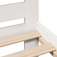 Produktbild för Sängram utan madrass vit 135x190 cm massiv furu
