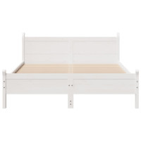 Produktbild för Sängram utan madrass vit 120x200 cm massiv furu