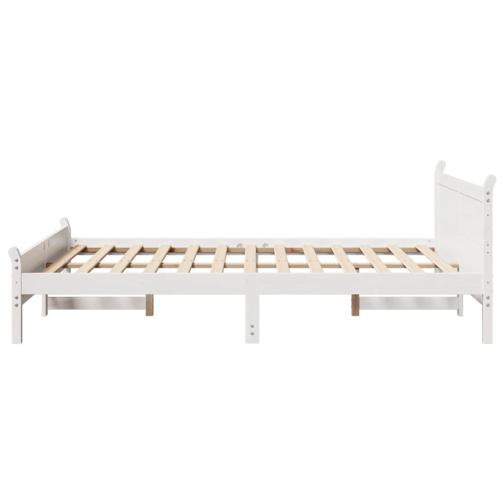 Produktbild för Sängram utan madrass vit 120x200 cm massiv furu