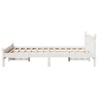 Produktbild för Sängram utan madrass vit 120x200 cm massiv furu
