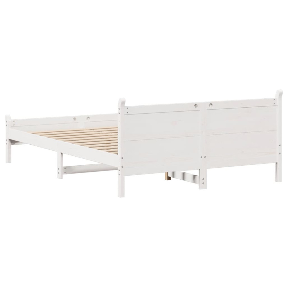 Produktbild för Sängram utan madrass vit 120x200 cm massiv furu