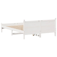 Produktbild för Sängram utan madrass vit 120x200 cm massiv furu