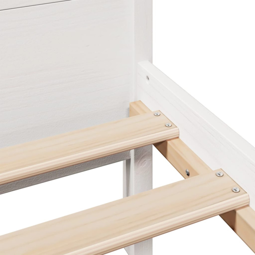 Produktbild för Sängram utan madrass vit 120x200 cm massiv furu