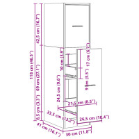 Produktbild för Apoteksskåp vit 30x41x118 cm konstruerat trä