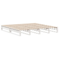Produktbild för Säng med bokhylla utan madrass vit 180x200 cm massiv trä
