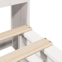Produktbild för Säng med bokhylla utan madrass vit 180x200 cm massiv trä