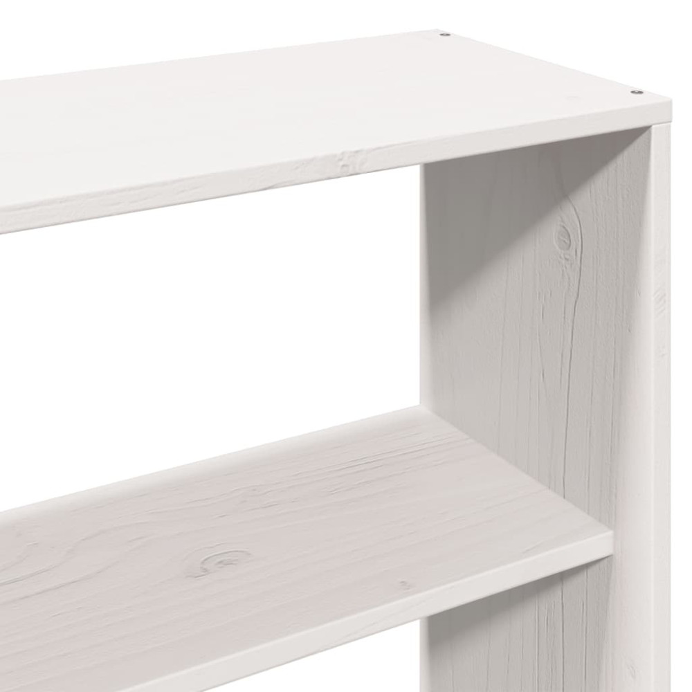 Produktbild för Säng med bokhylla utan madrass vit 180x200 cm massiv trä