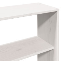Produktbild för Säng med bokhylla utan madrass vit 180x200 cm massiv trä