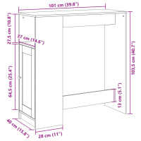 Produktbild för Barbord med ställ betonggrå 101x40x103,5 cm konstruerat trä