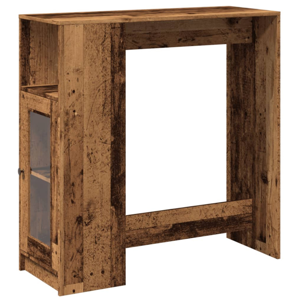 Produktbild för Barbord med ställ åldrat trä 101x40x103,5 cm konstruerat trä