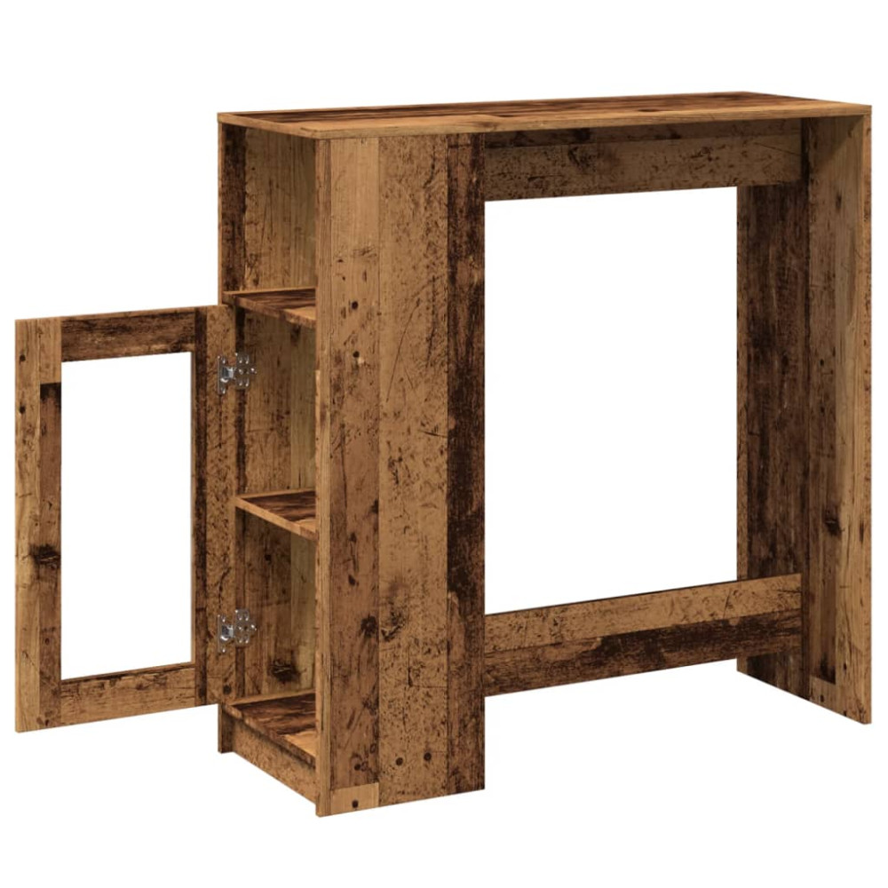 Produktbild för Barbord med ställ åldrat trä 101x40x103,5 cm konstruerat trä