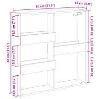 Produktbild för Väggskåp betonggrå 80x15x80 cm konstruerat trä