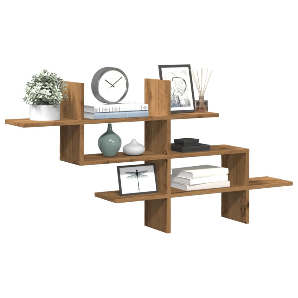 Produktbild för Vägghylla ek 124,5x18x60,5 cm konstruerat trä