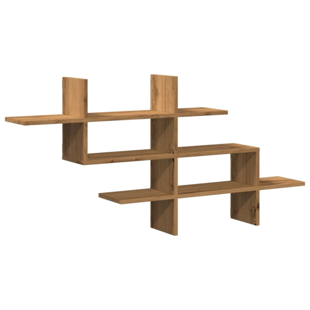 Produktbild för Vägghylla ek 124,5x18x60,5 cm konstruerat trä