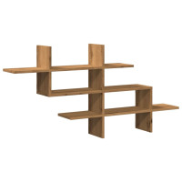Produktbild för Vägghylla ek 124,5x18x60,5 cm konstruerat trä