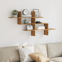 Produktbild för Vägghylla ek 124,5x18x60,5 cm konstruerat trä