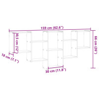 Produktbild för Vägghylla vit 159x18x66 cm konstruerat trä