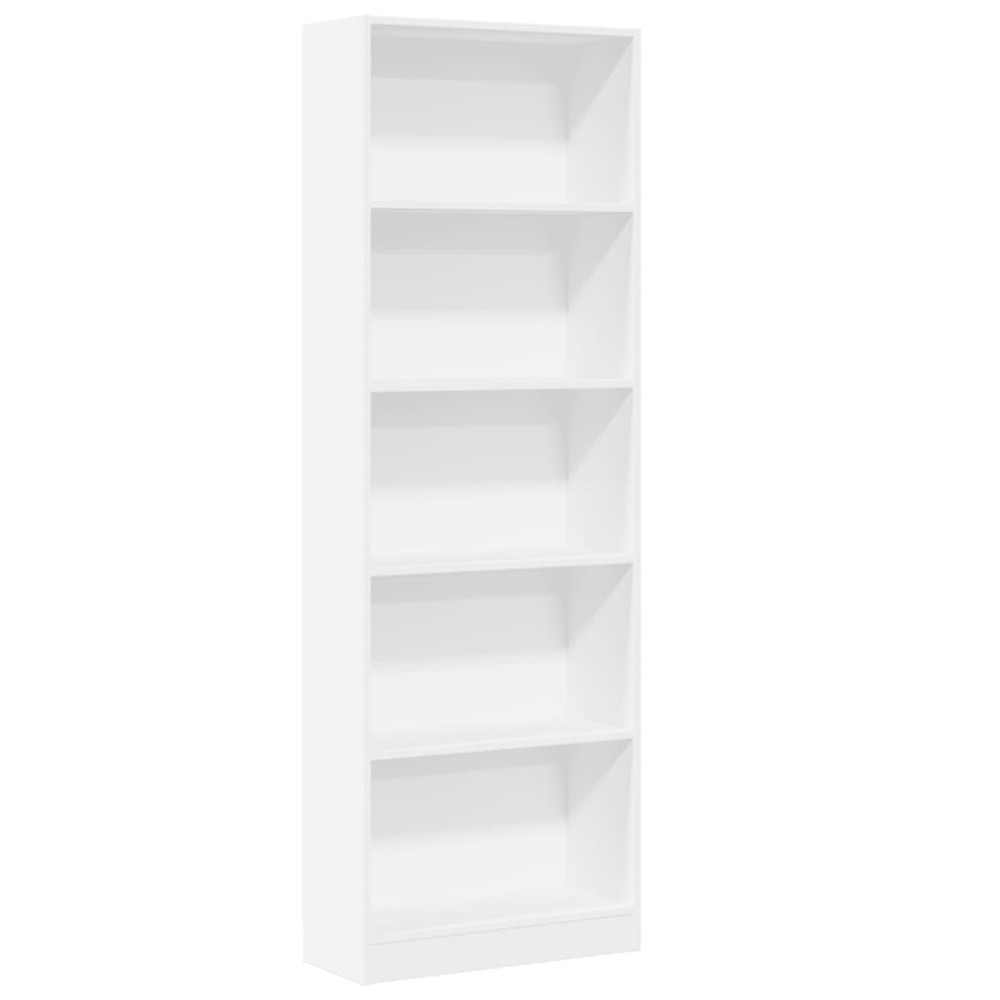 Produktbild för Bokhylla vit 60x24x176 cm konstruerat trä