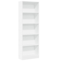 Produktbild för Bokhylla vit 60x24x176 cm konstruerat trä