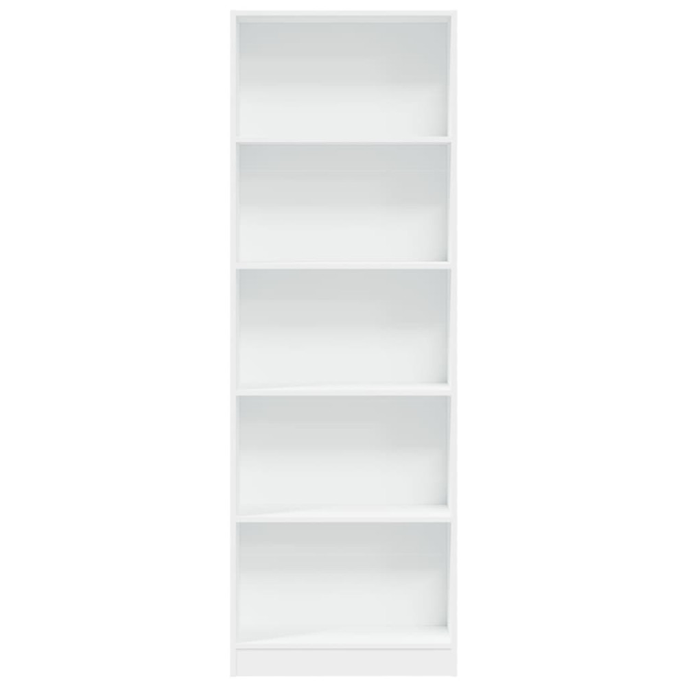 Produktbild för Bokhylla vit 60x24x176 cm konstruerat trä