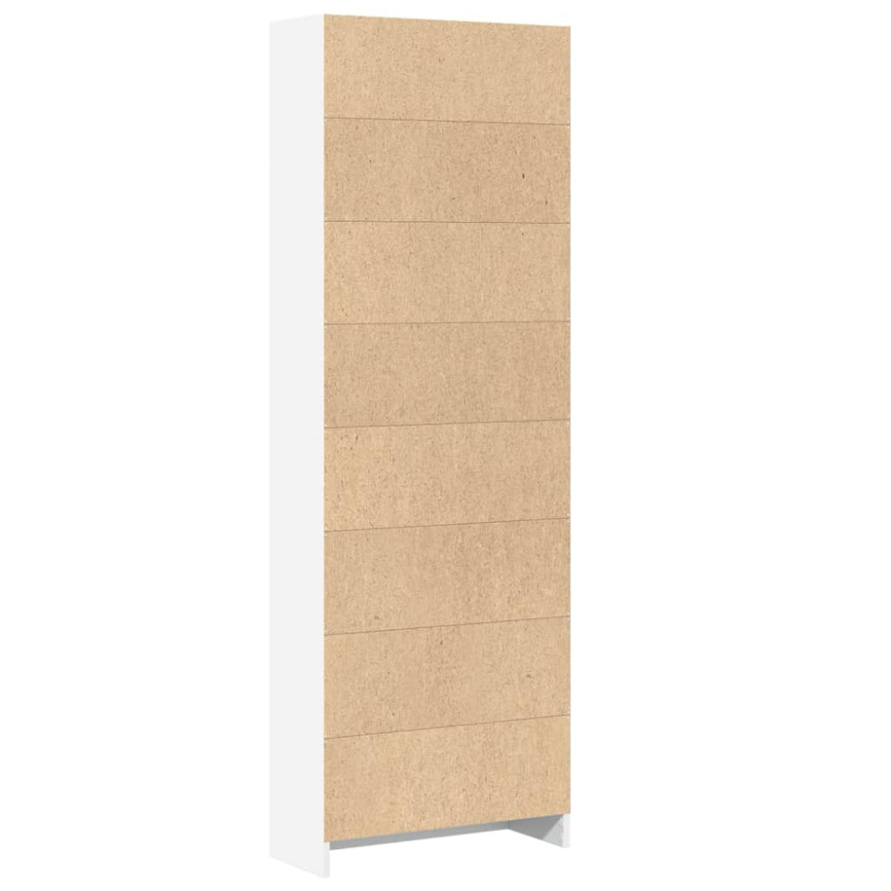 Produktbild för Bokhylla vit 60x24x176 cm konstruerat trä