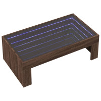 Produktbild för Soffbord med Infinity LEDs brun ek 90x50x30 cm