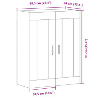 Produktbild för Väggskåp åldrat trä 69,5x34x90 cm konstruerat trä